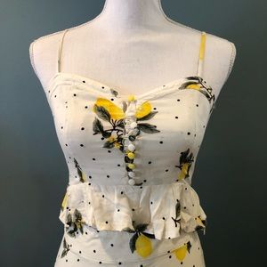 Lemon Crop Top Tank Top Summer Ruffle Forever 21 S